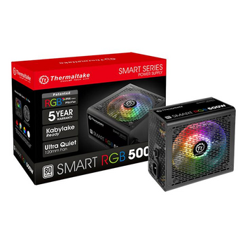 FONTE THERMALTAKE RGB 500W 80 PLUS WHITE PS-SPR-0500NHFAWB-1 PFC ATIVO