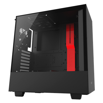 GABINETE GAMER NZXT H500, MID TOWER, VIDRO TEMPERADO, BLACK-RED, CA-H500B-BR
