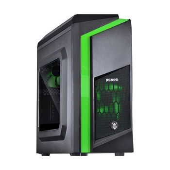 GABINETE GAMER PCYES! DWARF PRETO COM VERDE