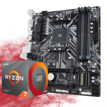 KIT UPGRADE - PROCESSADOR AMD RYZEN 7 3700X 3.6GHZ (4.4GHZ TURBO) + PLACA MAE B450 GIGABYTE B450M DS3H