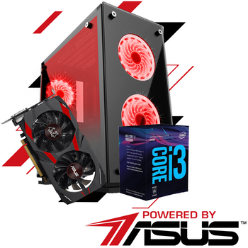 PC GAMER CERBERUS Powered By Asus - GEFORCE GTX 1050 TI / INTEL CORE I3 8100 / 8GB DDR4